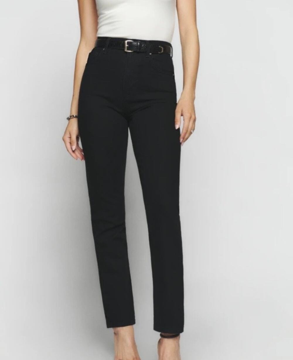 Reformation Jeans Liza Ultra High Rise Straight Black Jeans Size 26 NWT